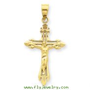 14K Gold Diamond-Cut Crucifix Pendant