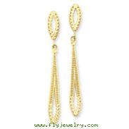 14K Gold Diamond-Cut Dangle Post Earrings