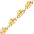 14K Gold Diamond-Cut Large Marching Elephants Bracelet