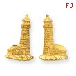 14K Gold Diamond-Cut Lighthouse Earrings