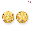 14K Gold Diamond-Cut Sand Dollar Earrings