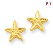 14K Gold Diamond-Cut Star Earrings