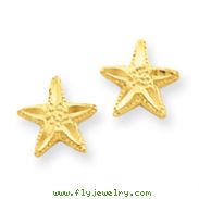 14K Gold Diamond-Cut Star Earrings