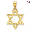 14K Gold Diamond Cut Star of David Pendant