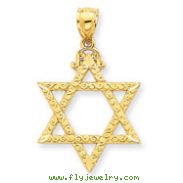 14K Gold Diamond Cut Star of David Pendant