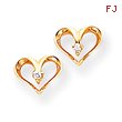 14K Gold Diamond Heart Earring