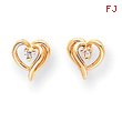 14K Gold Diamond Heart Earring