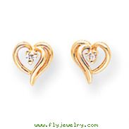 14K Gold Diamond Heart Earring