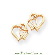 14K Gold Diamond Heart Earring