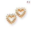 14K Gold Diamond Heart Earring