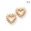 14K Gold Diamond Heart Earring