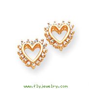 14K Gold Diamond Heart Earring