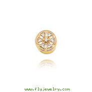 14K Gold Diamond Snowflake Fleur De Lis Slide