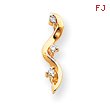 14K Gold Diamond Three Stone Pendant