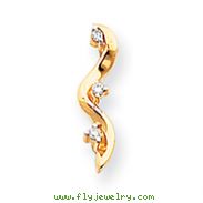 14K Gold Diamond Three Stone Pendant