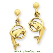 14K Gold Dolphin Earrings