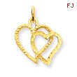 14K Gold Double Heart Charm