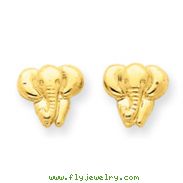 14K Gold Elephant Earrings