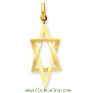 14K Gold Elongated Star of David Pendant