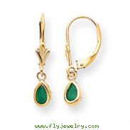 14K Gold Emerald Earrings - May