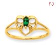 14K Gold Emerald May Birthstone Ring