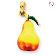 14K Gold Enameled Comice Pear Pendant