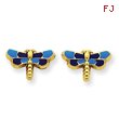 14K Gold Enameled Dragonfly Ear