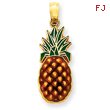 14K Gold Enameled Pineapple Pendant