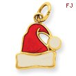 14K Gold Enameled Santa Hat Pendant