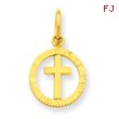 14K Gold Eternal Life Cross Charm