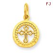14K Gold Eternal Life Cross Charm