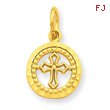 14K Gold Eternal Life Cross Charm