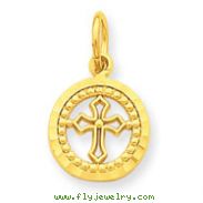 14K Gold Eternal Life Cross Charm