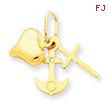 14K Gold Faith, Hope And Charity Charm