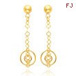 14K Gold Fancy Dangle Post Earrings