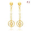 14K Gold Fancy Dangle Post Earrings