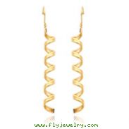 14K Gold Fancy Spiral Drop Earrings