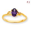 14K Gold February Amethyst Birthstone Ring