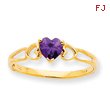 14K Gold February Amethyst Birthstone Ring