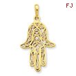 14K Gold Filigree Chamseh Pendant