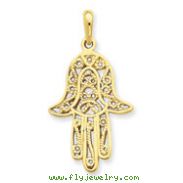 14K Gold Filigree Chamseh Pendant