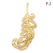 14K Gold Filigree Feather Pin