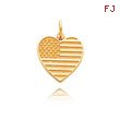 14K Gold Flag Heart Charm