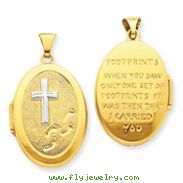 14K Gold Footprints Locket