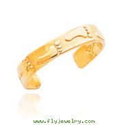 14K Gold Footprints Toe Ring