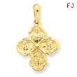 14K Gold Four Way Medal Pendant