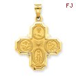 14K Gold Four-Way Medal Pendant