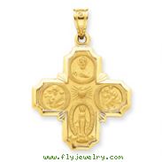 14K Gold Four-Way Medal Pendant