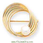 14K Gold Freshwater Cultured Pearl Pin