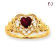 14K Gold Garnet Birthstone Ring